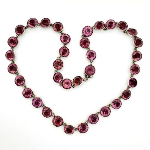 Georgian Paste Amethyst Riviere Necklace