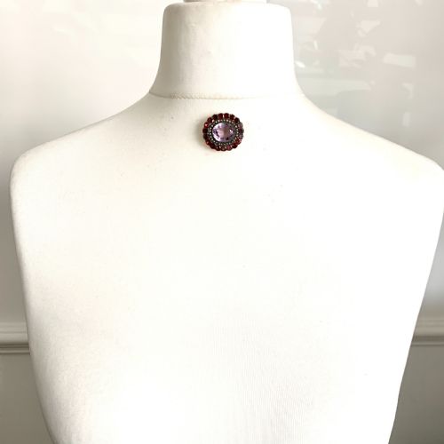 fig 1. Georgian Amethyst, Flat Cut Garnet and Seed Pearl Pendant/Brooch