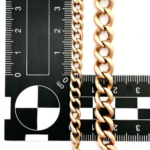 fig 1. Victorian 9CT Rose Gold Graduated Curb Chain Necklace with Dog Clip