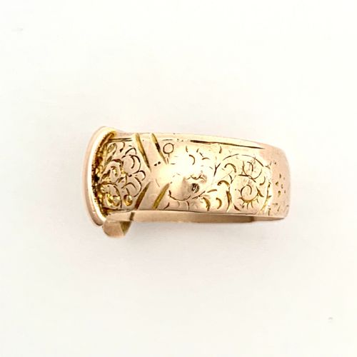 fig 1. Edwardian 9CT Rose Gold Buckle Ring