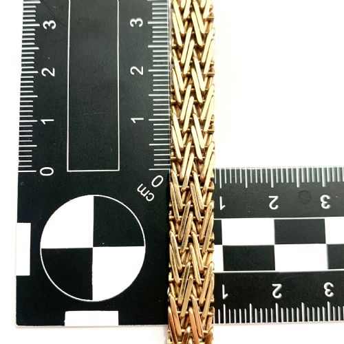 fig 1. Vintage 9CT Gold Woven Herringbone Collar Necklace