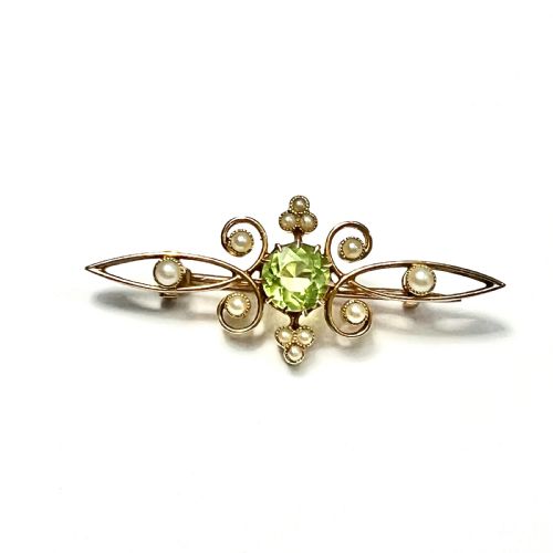 Edwardian/victorian 15ct Gold Peridot Brooch