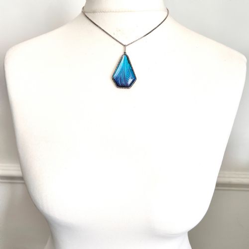 fig 1. Large Vintage Silver Art Deco Butterfly Wing Pendant