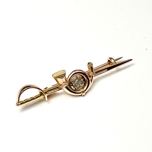 fig 1. Edwardian 15CT Gold Yorkshire Sweetheart Brooch