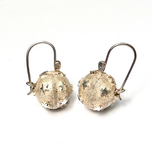 fig 1. Victorian Silver Star Sphere Earrings