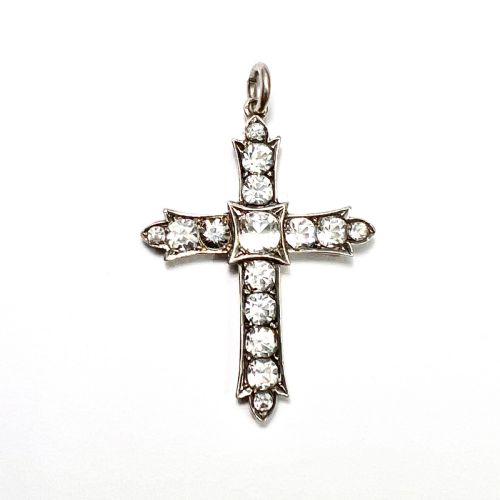 Antique Silver Paste Cross Pendant