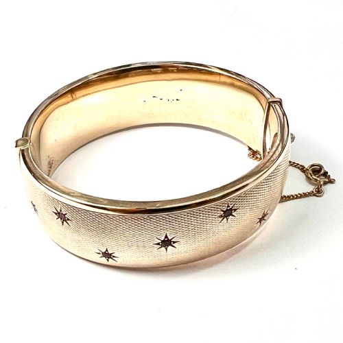 fig 1. Vintage 1961 Ruby Star Gold Bangle by Cropp & Farr