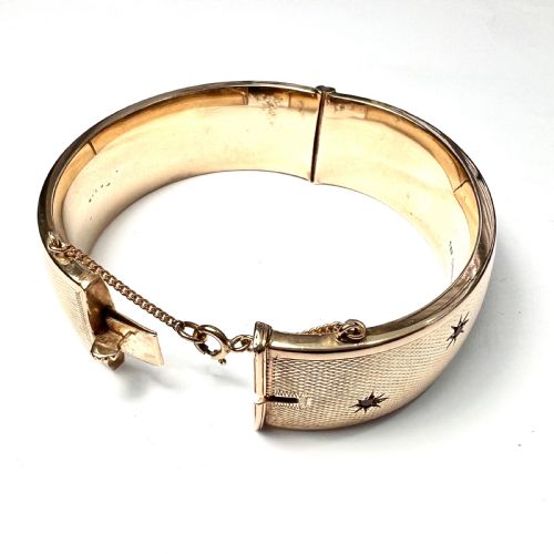 fig 2. Vintage 1961 Ruby Star Gold Bangle by Cropp & Farr