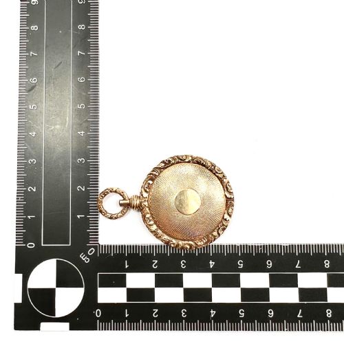 LARGE VICTORIAN 15CT GOLD ENGINETURNED HAIR LOCKET PENDANT - ADDITIONAL PHOTO 4