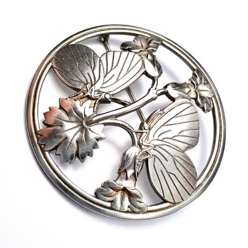 fig 2. Moonlight Blossom Silver Butterflies Brooch by Arno Malinowski for Georg Jensen