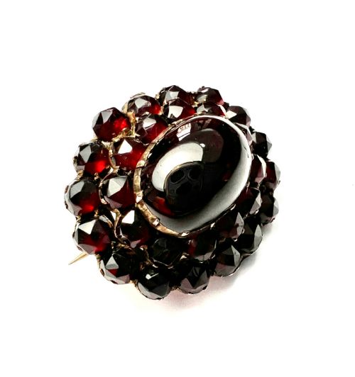 fig 2. Victorian Garnet Carbuncle Cluster Brooch
