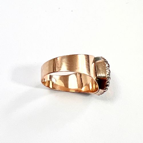 fig 1. Georgian 9CT Rose Gold Paste Golden Topaz Ring