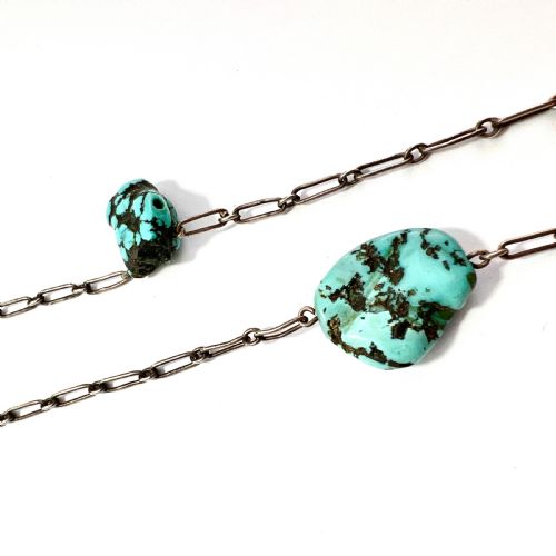 fig 2. Arts and Crafts Turquoise Matrix Silver Necklace