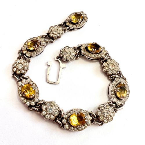 fig 1. Art Deco Silver Paste Citrine Cocktail Bracelet