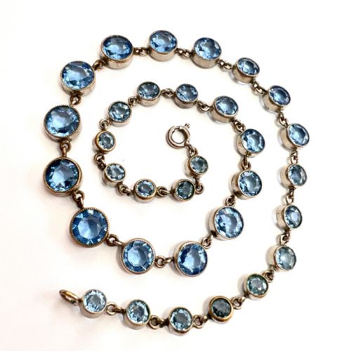 fig 1. Art Deco Blue Paste Riviere Necklace