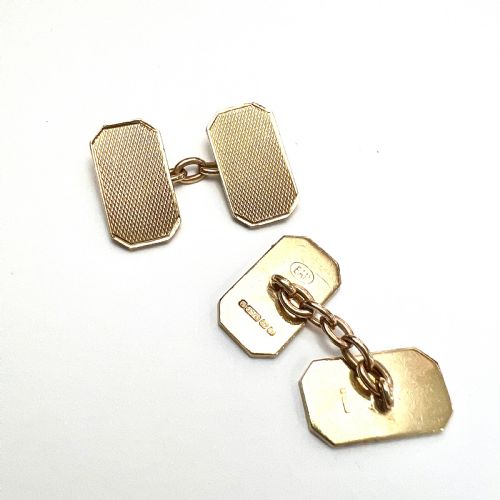 Solid 9ct Gold Art Deco Chain Link Cufflinks