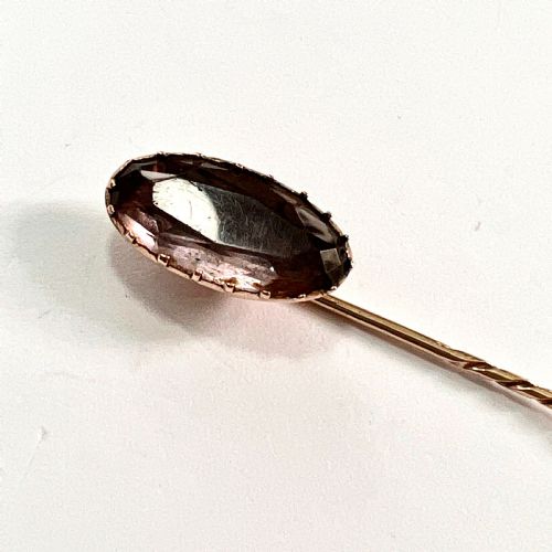 fig 1. Georgian 9CT Rose Gold Purple Paste Stick Pin