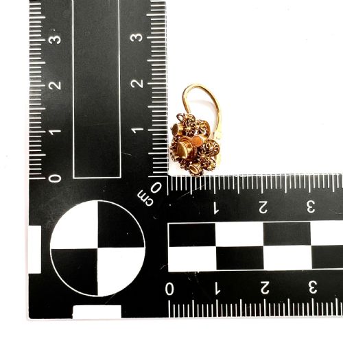 fig 2. 9CT Gold Victorian Canetille Cluster Earrings