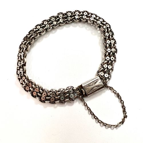 Victorian Fancy Chain Link Silver Bracelet
