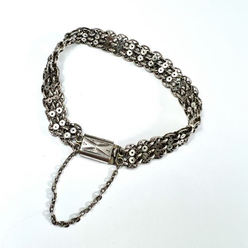 fig 1. Victorian Fancy Chain Link Silver Bracelet