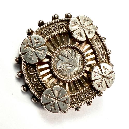 fig 1. Victorian 1880 Aesthetic Era Silver Earrings and Brooch