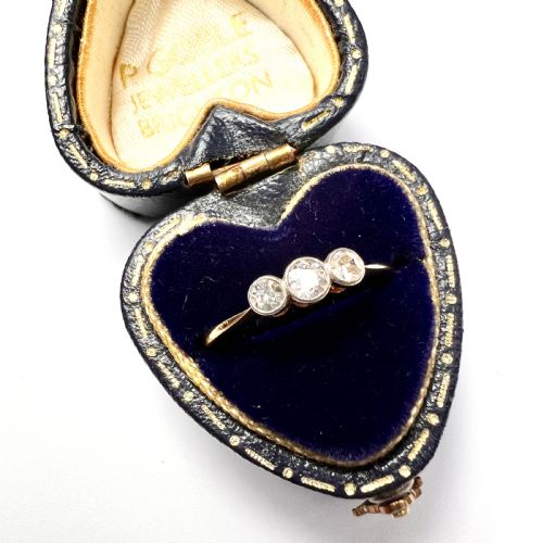 fig 1. Art Deco 18CT Gold Diamond Trilogy Ring