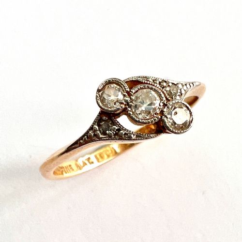 fig 1. Edwardian 18CT Gold Platinum and Diamond Ring