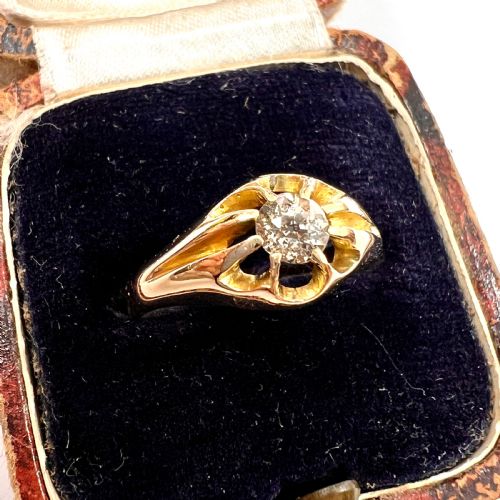 Victorian 18ct Gold Old Cut Diamond Solitaire Ring
