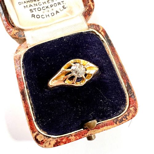 fig 1. Victorian 18CT Gold Old Cut Diamond Solitaire Ring
