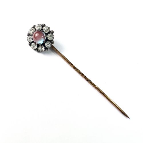 • Victorian Saphiret and Foiled Paste Stick Pin