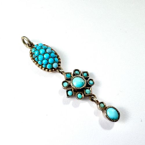 fig 1. Victorian Turquoise Silver Gilt Pendant