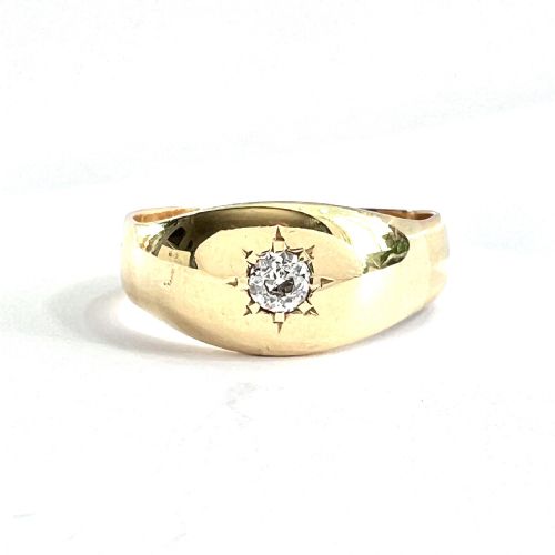 fig 1. 1887 Victorian 22CT Gold Old Cut Diamond Solitaire Ring