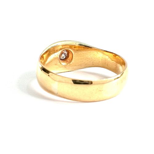 fig 2. 1887 Victorian 22CT Gold Old Cut Diamond Solitaire Ring