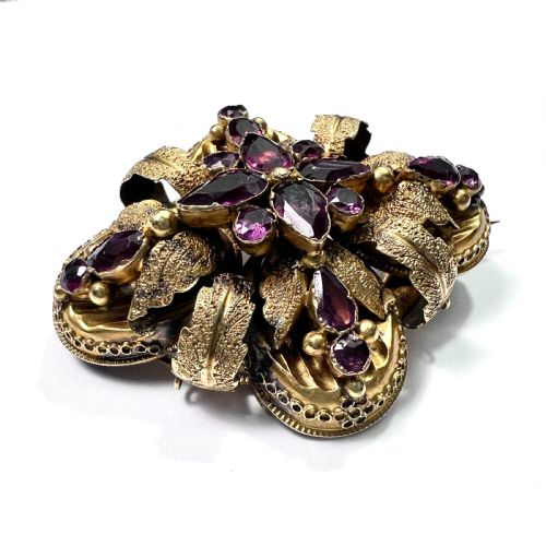 fig 1. High Victorian 15CT Gold Almandine Garnet Brooch
