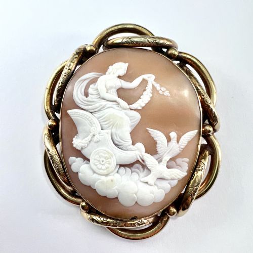 Huge Victorian Cameo Brooch • Goddess Aphrodite