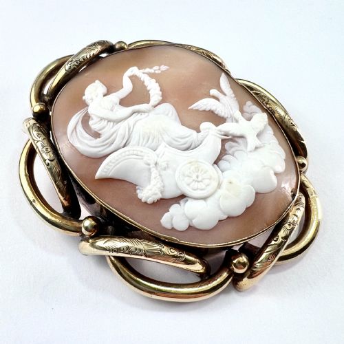 fig 1. Huge Victorian Cameo Brooch • Goddess Aphrodite
