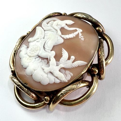 fig 2. Huge Victorian Cameo Brooch • Goddess Aphrodite