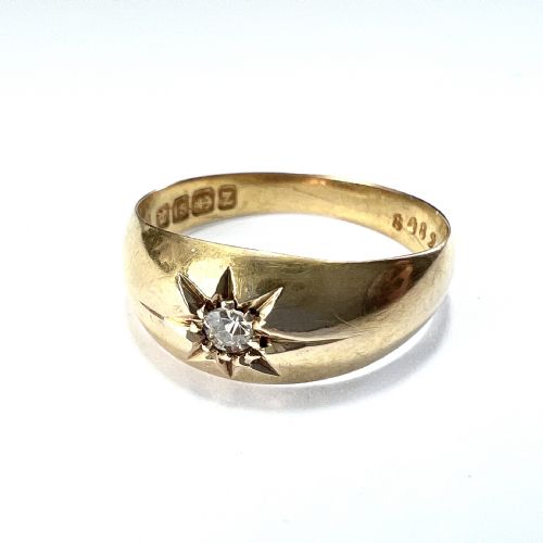 1899 Victorian 18ct Gold Diamond Gypsy Ring