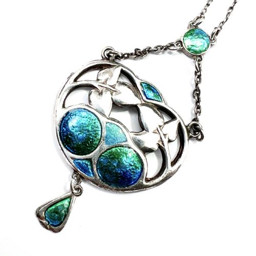 fig 1. Art Nouveau 1909 Charles Horner Silver Enamel Necklace