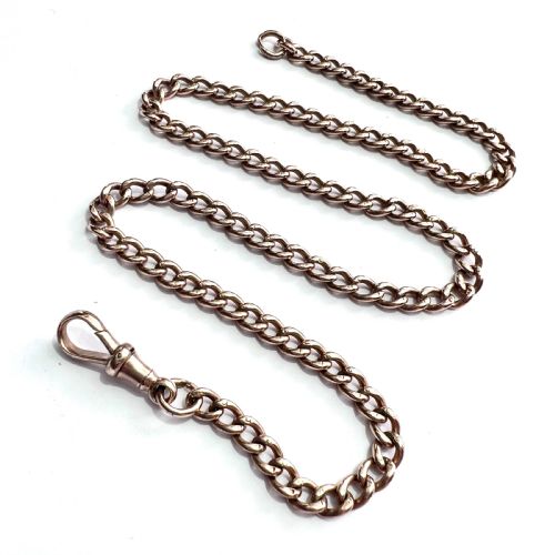 Victorian 9ct Gold Curb Chain Necklace with Dog Clip