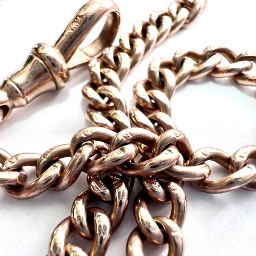 fig 1. Victorian 9CT Gold Curb Chain Necklace with Dog Clip