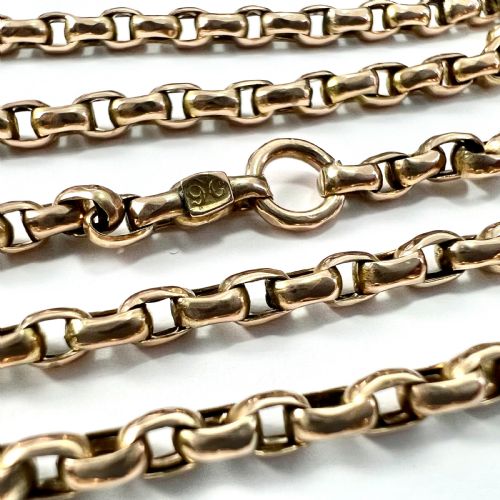 fig 1. Very Long Victorian 9CT Gold Longuard Chain Necklace