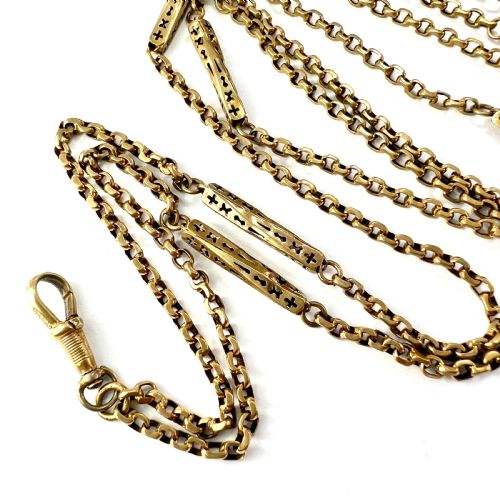 fig 2. Victorian Very Long Longuard Chain with Albert Clip