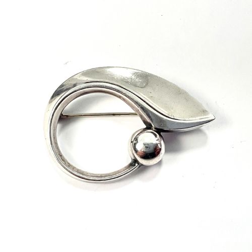 Modernist Bent Gabrielsen for Hans Hansen Danish Silver Brooch