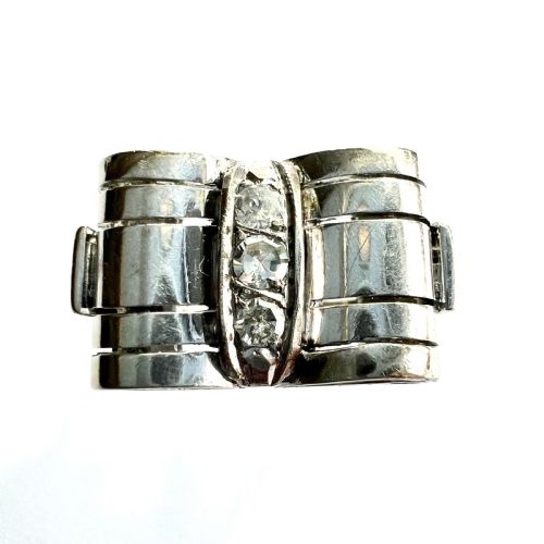 1940s Diamond 14ct White Gold Bow Ring
