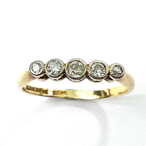 fig 1. Art Deco Five-Stone Diamond 18CT Gold Platinum Engagement Ring