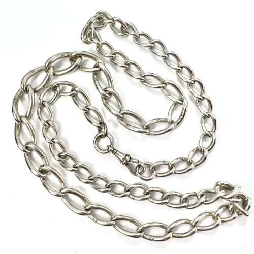 Victorian Hallmarked Silver Graduated Chain Necklace
