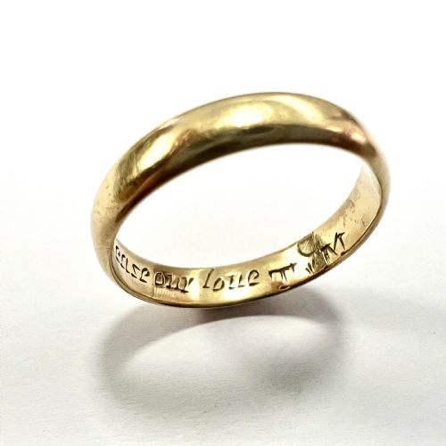 Victorian 15ct Gold Wedding Ring with Inscription
