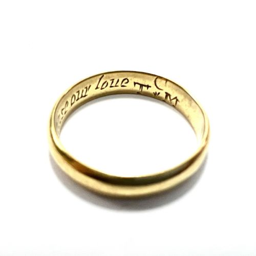 fig 1. Victorian 15CT Gold Wedding Ring with Inscription