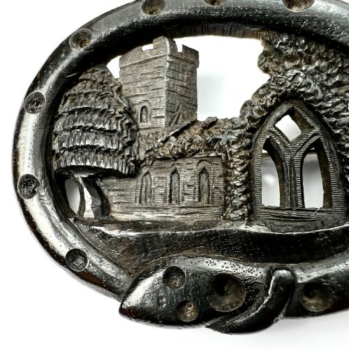 fig 1. Huge Victorian Snake Brooch in Irish Bog Oak